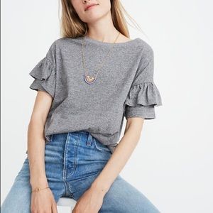Madewell ruffle sleeve top tee